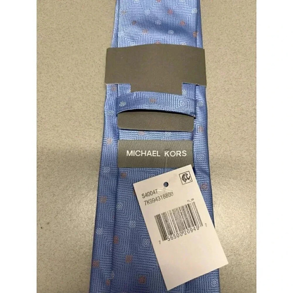 MICHAEL KORS Men's 100% Silk Tie Blue - Picture 3 of 5